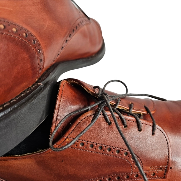 Allen Edmonds SZ 12 B Benton Brown Leather Lace Up Cap Toe Oxford Dress Shoe - Picture 3 of 12